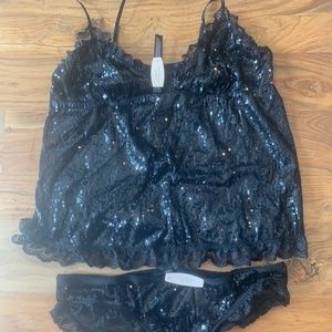 Black Sequins Lingerie